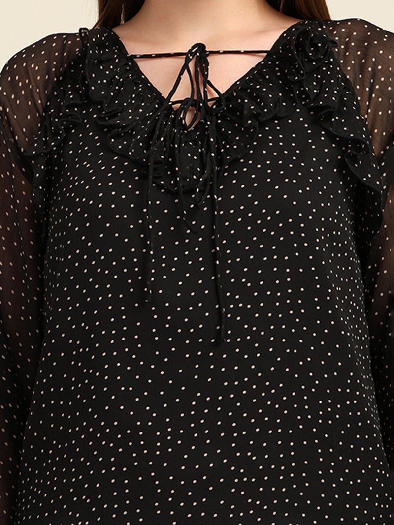 7OUNCE Chiffon Polka Dot Top for Women - Image 2